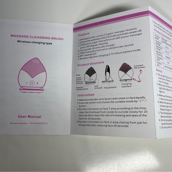 Massage facial instrument Wireless Recharging BORN FOR BEAUTY PINK color - Picture 9 of 16